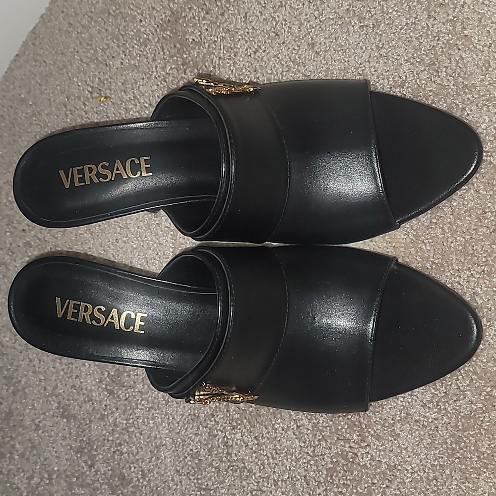 Versace LA Medusa 80mm Leather Mules